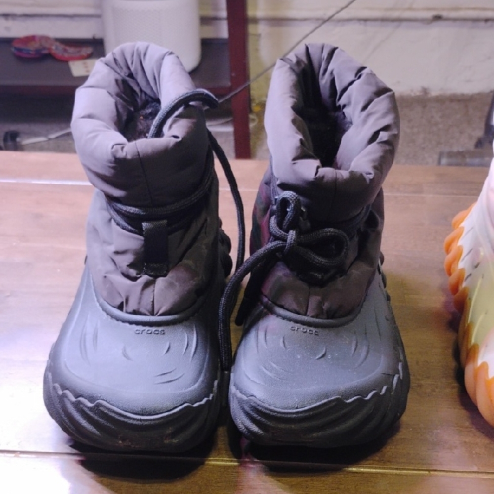CROCS Kids' Dark Brown and Black Snow Boots